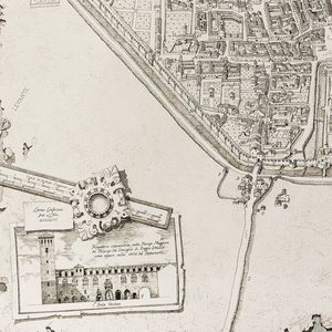 Prospero Camuncoli - Veduta di Reggio: dettaglio quadrante inferiore sinistro