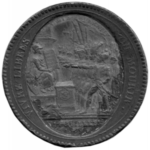 Museo: moneta 5 soldi del giuramento. Regno di Francia. 1792