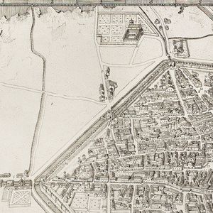 Prospero Camuncoli - Veduta di Reggio: dettaglio quadrante superiore sinistro